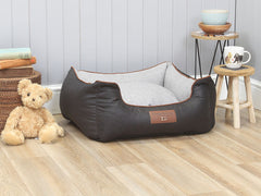 Exbury Orthopaedic Walled Dog Bed - Black Coffee / Frost, Small