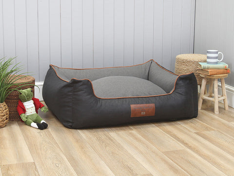 Beckley Orthopaedic Walled Dog Bed - Midnight / Dove, Large