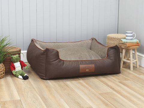 Monxton Orthopaedic Walled Dog Bed - Chestnut / Sable, Large