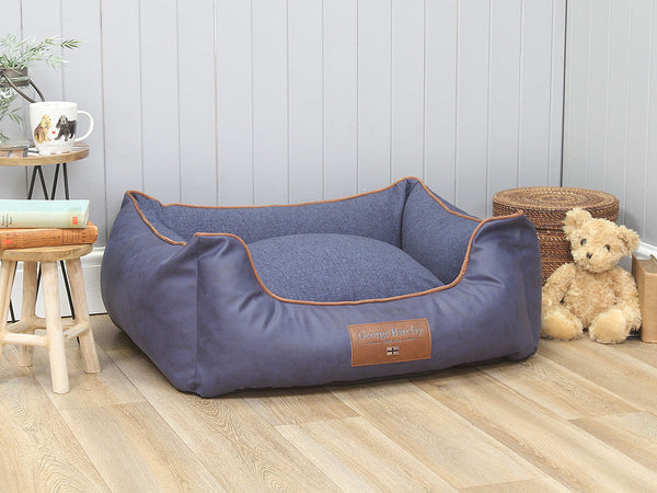 Hythe Orthopaedic Walled Dog Bed - Denim Medium