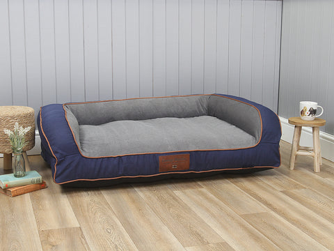 Savile Dog Sofa Bed - Mariner's Blue, Large