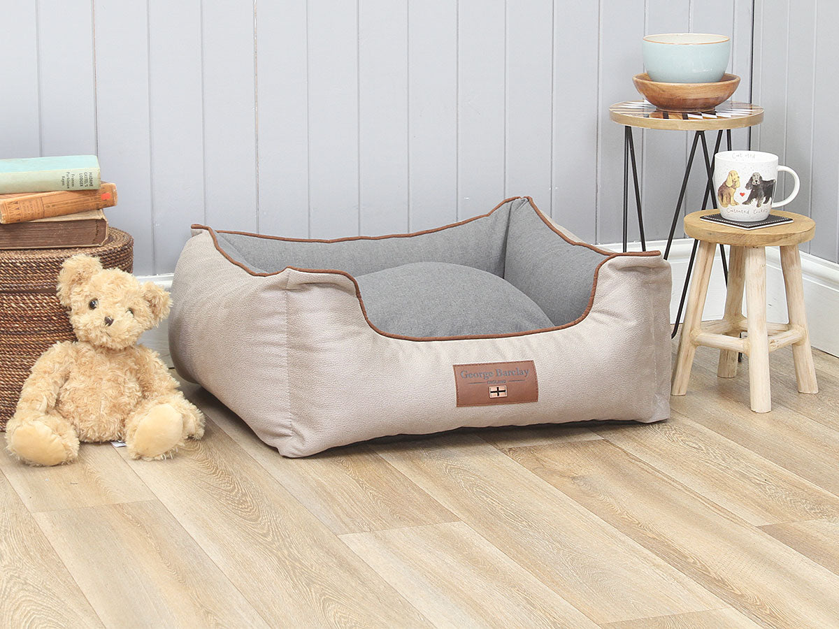 Selbourne Orthopaedic Walled Dog Bed - Taupe / Ash, Small