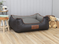 Hythe Orthopaedic Walled Dog Bed - Charcoal/Ash, Medium