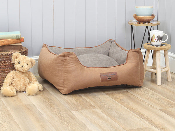 Exbury Orthopaedic Walled Dog Bed - Tan, Small