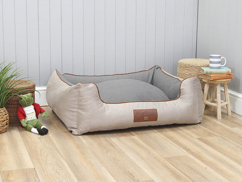 Selbourne Orthopaedic Walled Dog Bed - Taupe / Ash, Large