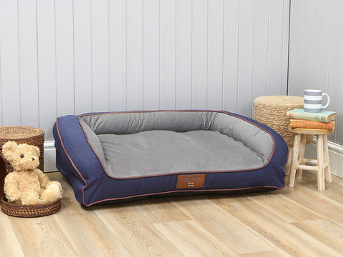 Savile Dog Sofa Bed - Mariner's Blue, Medium