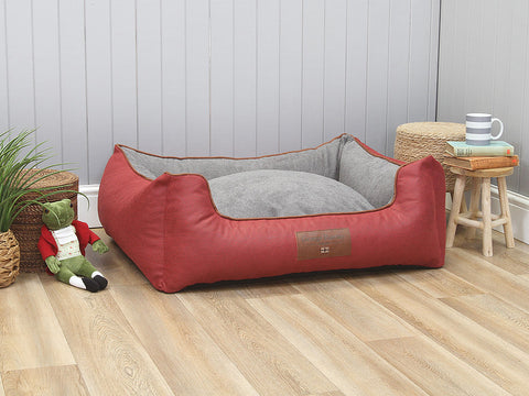 Beckley Orthopaedic Walled Dog Bed - Cherry / Cloud, Large