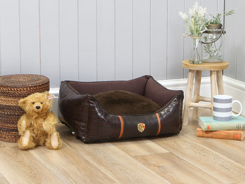 Holmsley Walled Dog Bed – Mahogany Brown, X-Small