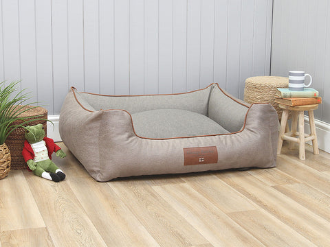 Beckley Orthopaedic Walled Dog Bed - Taupe, Large