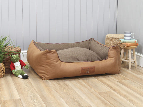 Minstead Orthopaedic Walled Dog Bed -Caramel, Large