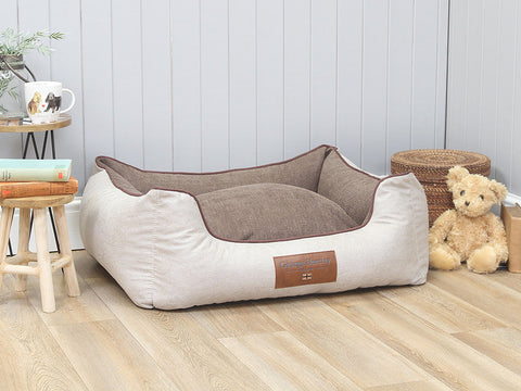 Burley Orthopaedic Walled Dog Bed - Cream Fudge, Medium