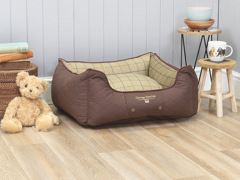 Country Orthopaedic Walled Dog Bed - Chestnut Brown, Small