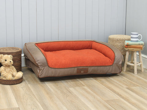 Selbourne Dog Sofa Bed - Ginger / Ember, Medium