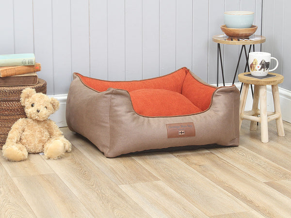 Selbourne Orthopaedic Walled Dog Bed - Ginger / Ember, Small