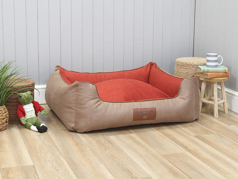 Selbourne Orthopaedic Walled Dog Bed - Ginger / Chestnut, Large