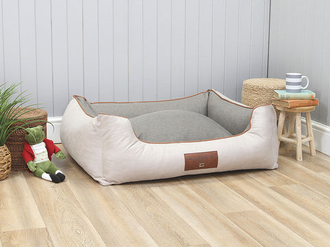 Beckley Orthopaedic Walled Dog Bed - Oyster Grey, Large