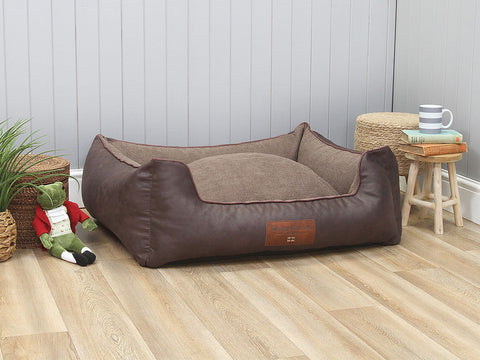 Minstead Orthopaedic Walled Dog Bed -Chocolate, Large