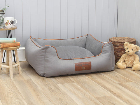 Savile Orthopaedic Walled Dog Bed - Mason's Grey, Medium