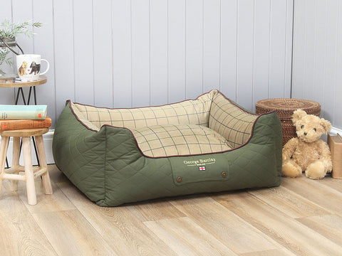 Country Orthopaedic Walled Dog Bed - Olive Green, Medium