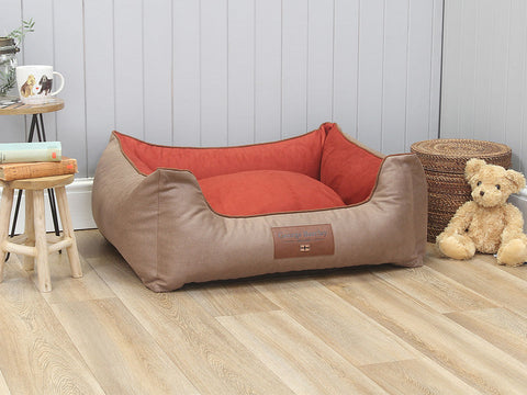 Selbourne Orthopaedic Walled Dog Bed - Ginger / Chestnut, Medium