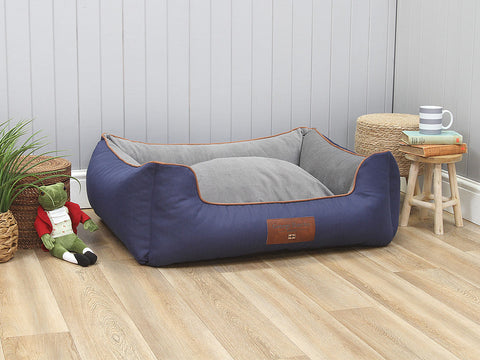 Savile Orthopaedic Walled Dog Bed - Mariner's Blue, Large