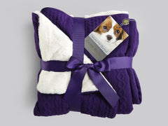 Aran Knit, Deluxe Pet Blanket - Plum